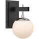 Allie 1 Light 6 inch Black/Polished Nickel Bath Vanity Light Wall Light