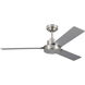 Jovie 52 52 inch Brushed Steel with Silver/American Walnut reversible blades Indoor/Outdoor Ceiling Fan