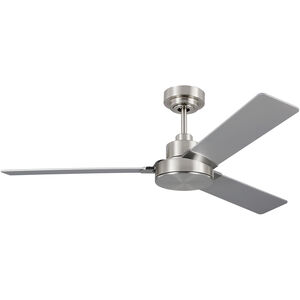 Jovie 52 52 inch Brushed Steel with Silver/American Walnut reversible blades Indoor/Outdoor Ceiling Fan