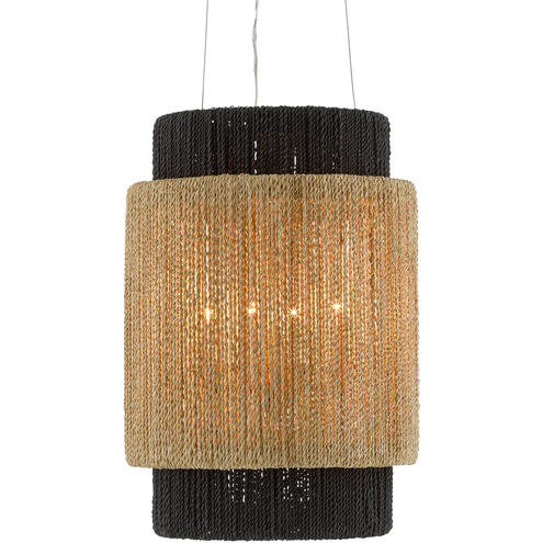 Viewforth 4 Light 14.75 inch Satin Black/Natural/Black/Smokewood Chandelier Ceiling Light