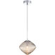 Maruna 1 Light 10.25 inch Chrome and Cognac Pendant Ceiling Light