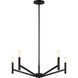 Vector 5 Light 28 inch Midnight Black Chandelier Ceiling Light