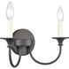 Cecil 2 Light 14 inch Matte Black with Off White Vanity Light Wall Light