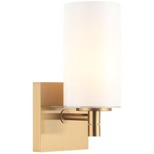 Candela Wall Sconce Wall Light in Aged Gold Brass and Opal Glass