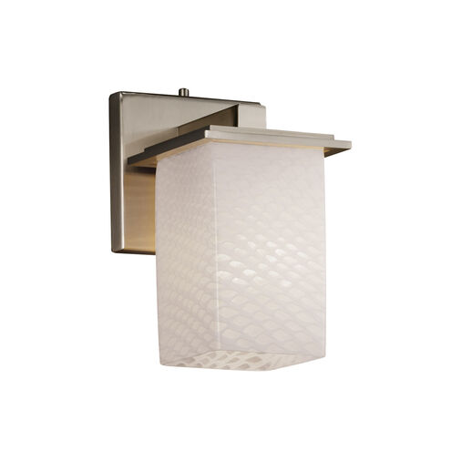 Fusion Wall Sconce Wall Light in Brushed Nickel, Incandescent, Weave Fusion