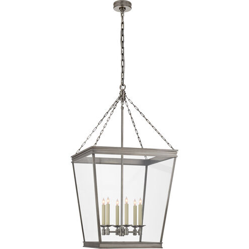 Chapman & Myers Launceton 6 Light 24 inch Antique Nickel Lantern Pendant Ceiling Light, Large