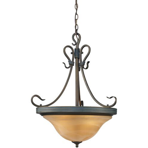 Buckingham 3 Light 20 inch Vintage Antique with Amber Pendant Ceiling Light