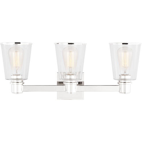 C&M by Chapman & Myers Alessa 3 Light 22.13 inch Polished Nickel Bath Vanity Wall Sconce Wall Light