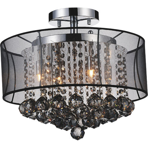 Radiant 6 Light 16 inch Chrome Drum Shade Flush Mount Ceiling Light in Black