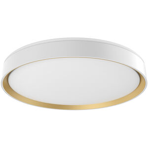 Essex LED 20 inch White/Gold Flush Mount Ceiling Light in White / Gold
