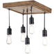 Timber Lodge 5 Light 8 inch Graphite and Ironwood Semi-Flush Mount Ceiling Light