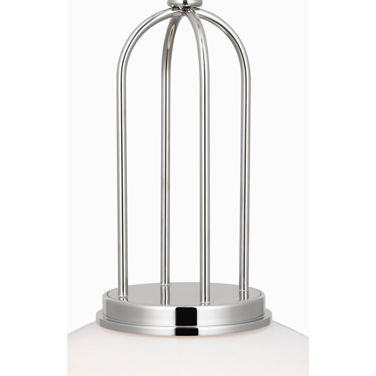 Marie Flanigan Meir LED 12.25 inch Polished Nickel Pendant Ceiling Light in White Glass