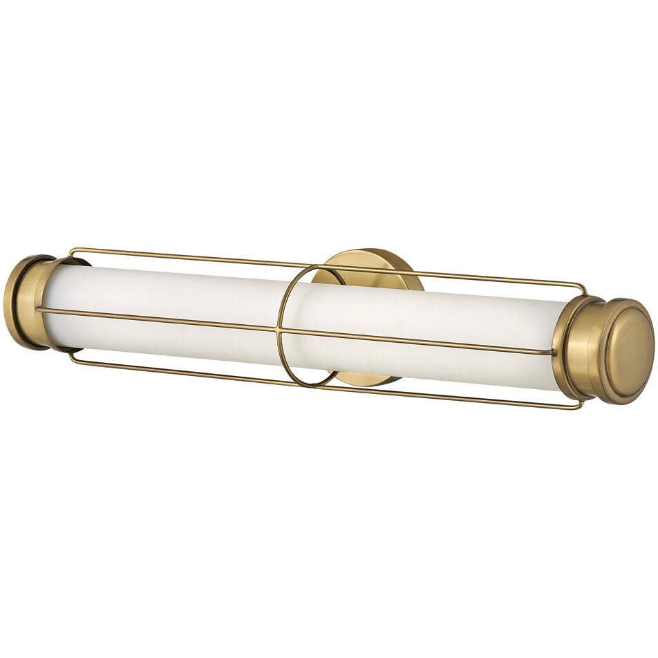 Saylor LED 24 inch Heritage Brass Bath Light Wall Light, Vertical