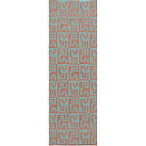 Frontier 96 X 30 inch Dark Brown, Teal Rug