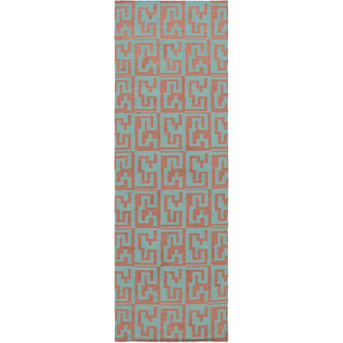 Frontier 96 X 30 inch Dark Brown, Teal Rug