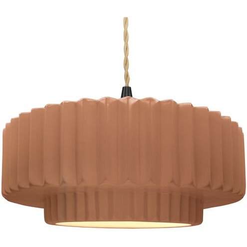 Radiance 1 Light 16.25 inch Adobe and Matte Black Pendant Ceiling Light