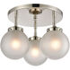 Altoona 3 Light 15 inch Polished Nickel with Frosted White Semi Flush Mount Ceiling Light