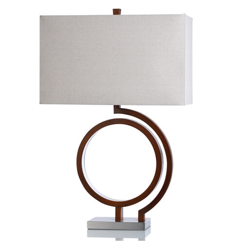 Askel 30.25 inch 100 watt Brown and Silver Table Lamp Portable Light