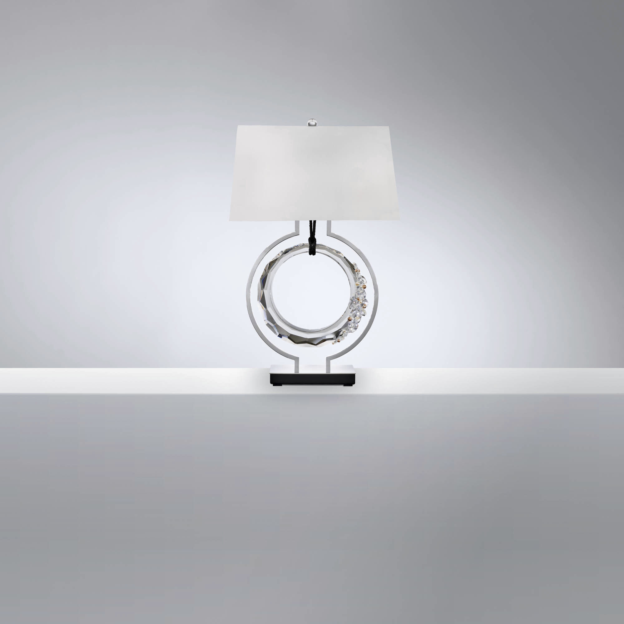 Forever Serenity 29.6 inch 7.00 watt Polished Chrome Table Lamp Portable Light in Black Rope, Black Rope