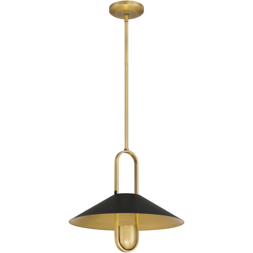 Goldenridge 1 Light 15 inch Legacy Brass and Dark Matte Black Pendant Ceiling Light