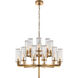 Kelly Wearstler Liaison 20 Light 34 inch Antique-Burnished Brass Double Tier Chandelier Ceiling Light in Crackle Glass