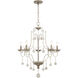 Colonial Charm 5 Light 28 inch White Wash and Sun Dried Clay Chandelier Ceiling Light