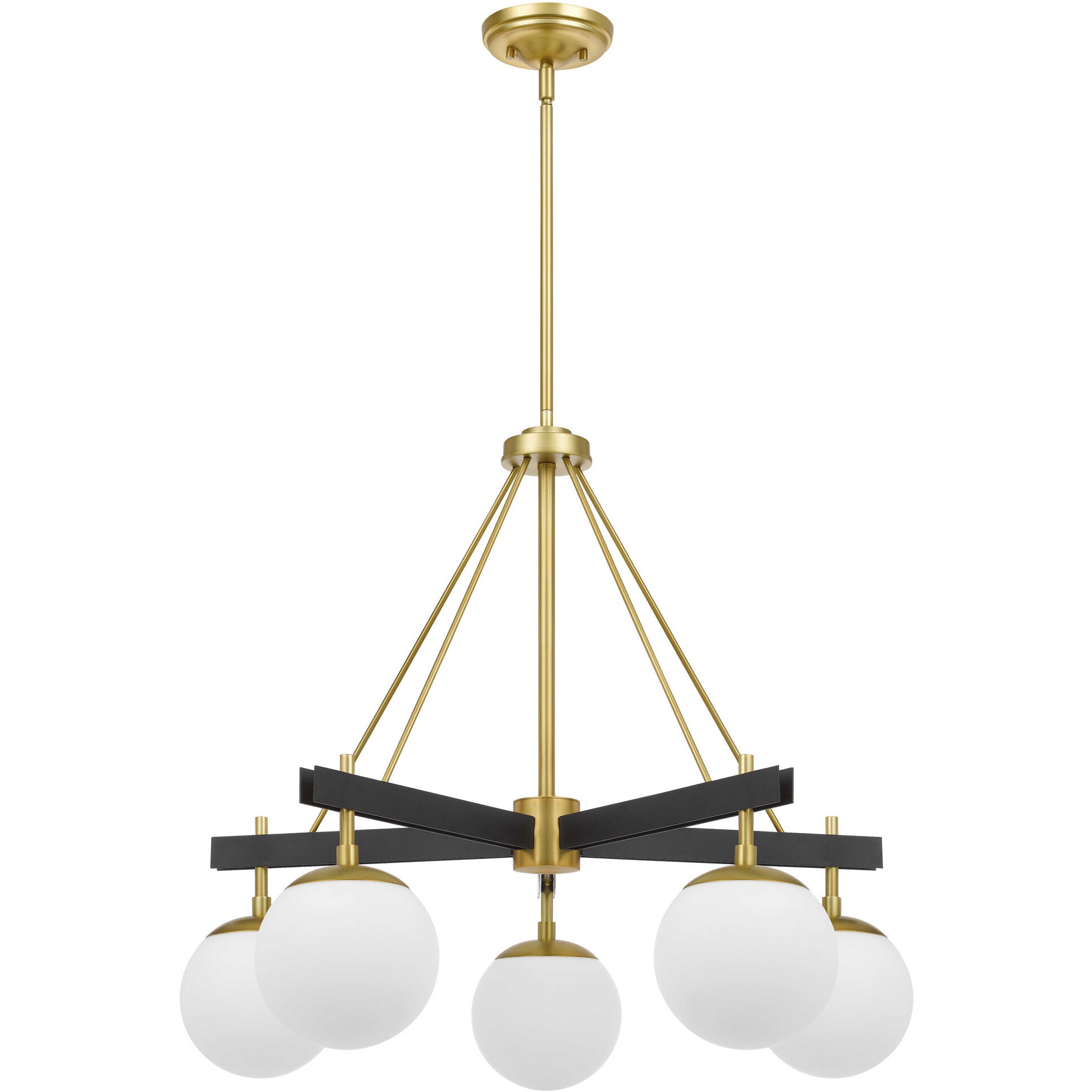 Allie 5 Light 28 inch Black/Satin Brass Chandelier Ceiling Light
