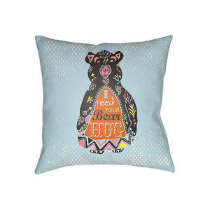 Doodle 18 X 18 inch Blue and Orange Outdoor Throw Pillow