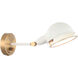 Blare 1 Light 5.88 inch Aged Gold Brass and White Wall Sconce Wall Light