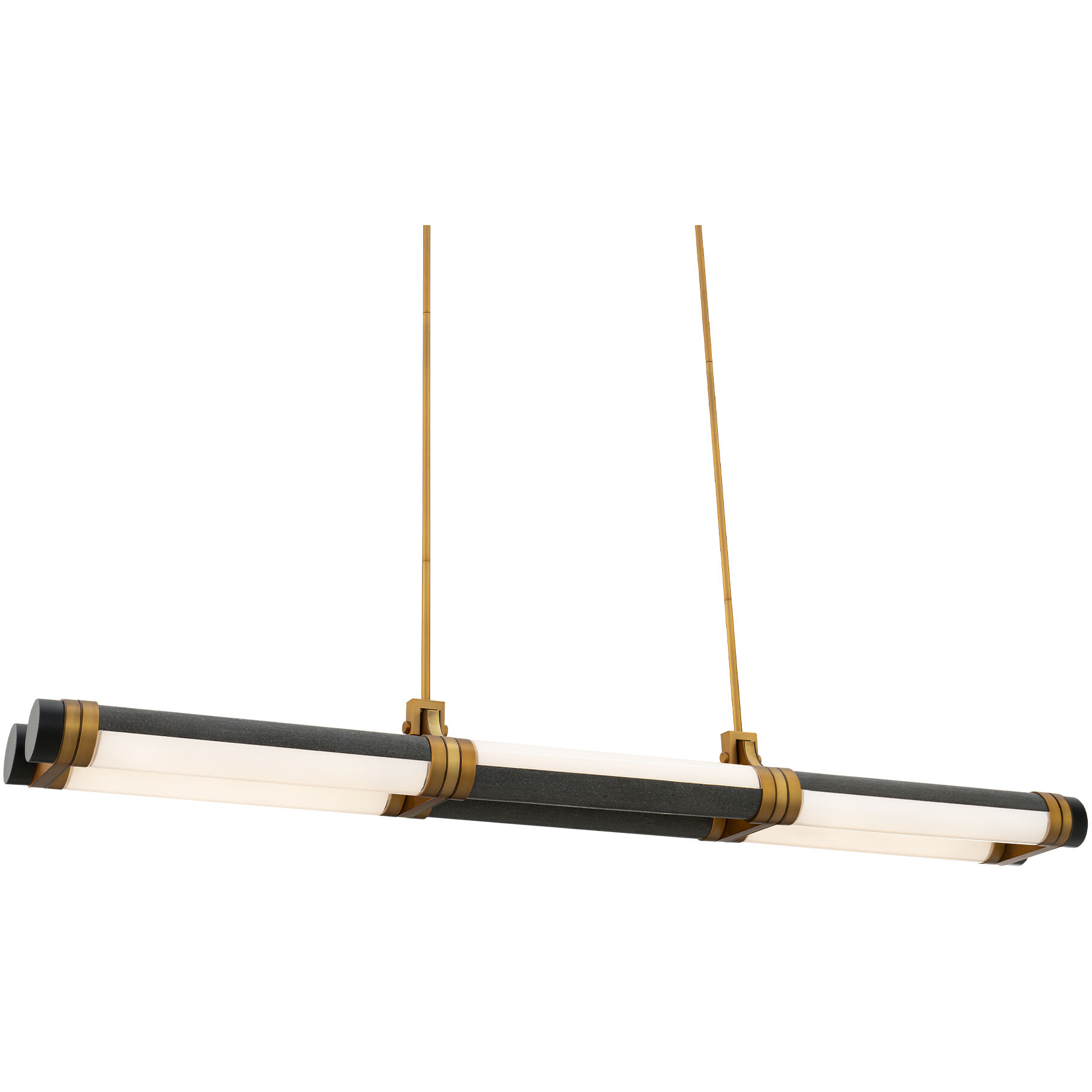 Catania LED 6.6 inch Bassalt Stone and Aged Brass Indoor Hanging Lighting Ceiling Light in 3500K