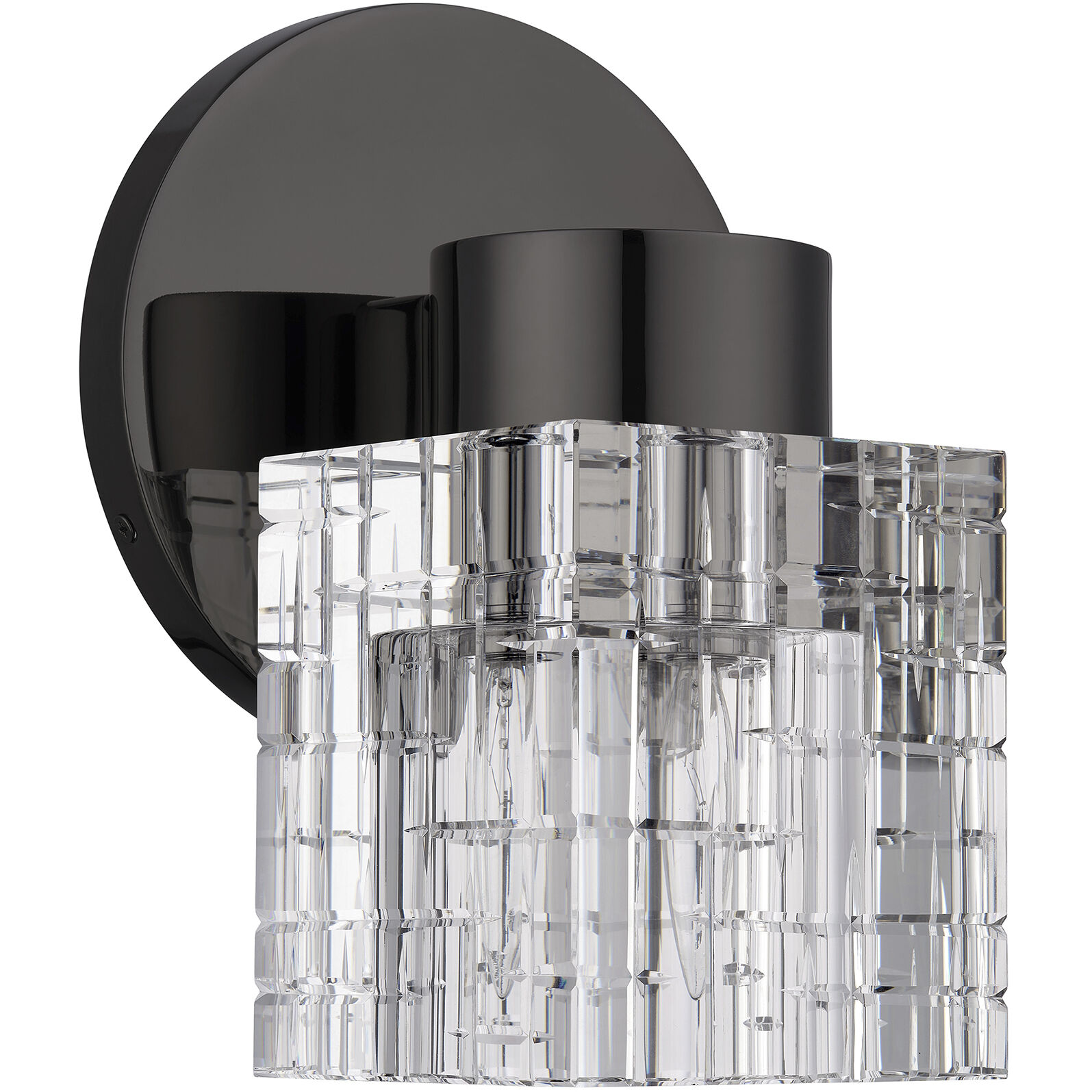 Rotterdam 1 Light 7 inch Black Chrome Crystal Single Sconce Wall Light
