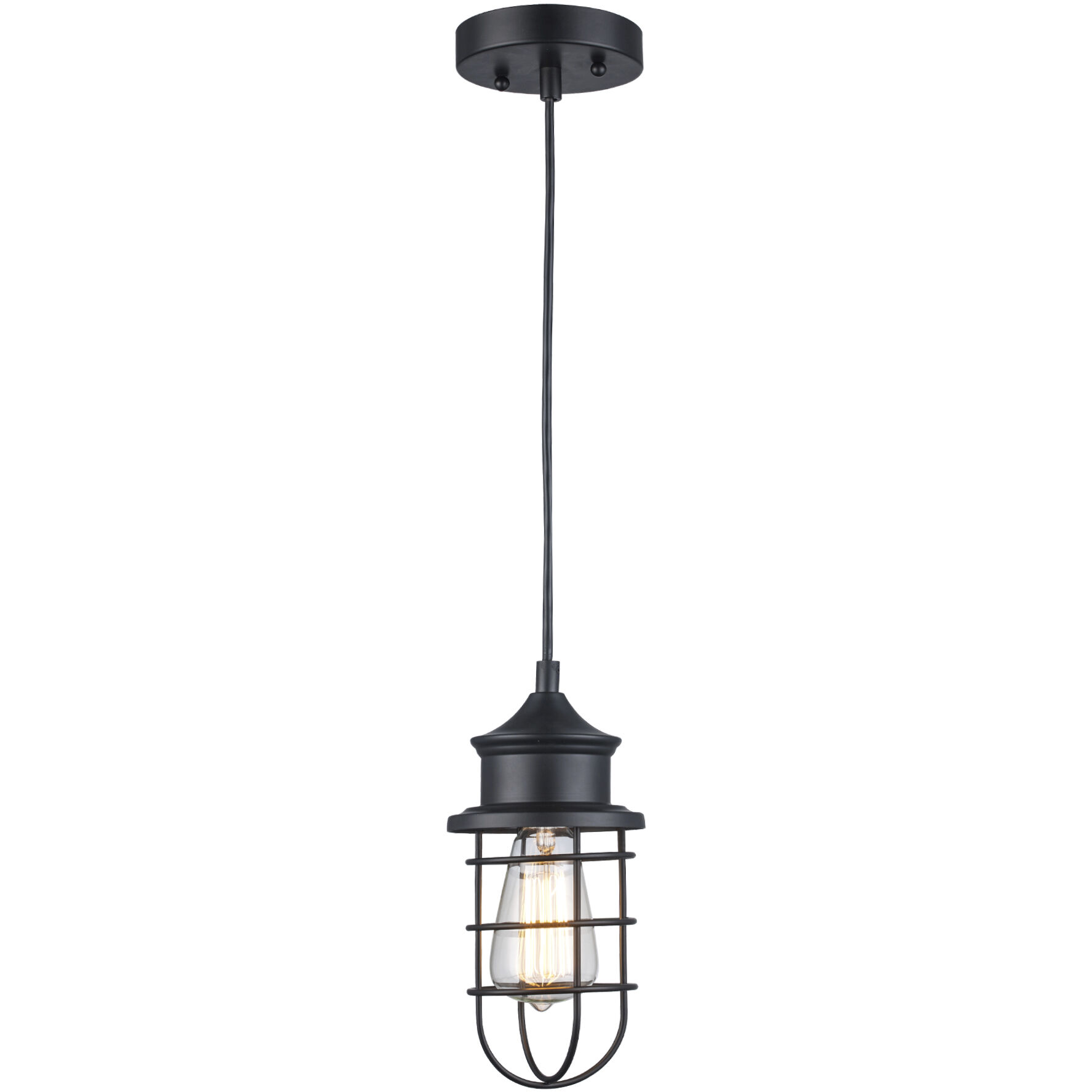Camp 1 Light 5 inch Black Pendant Ceiling Light