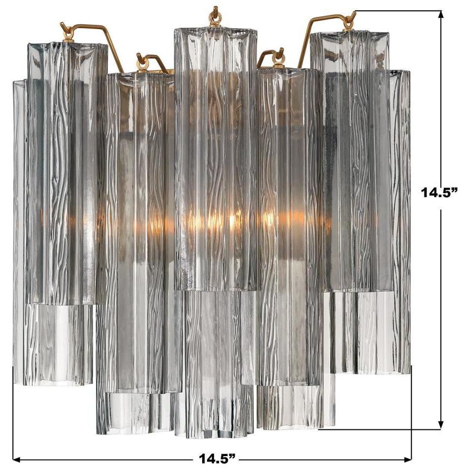 Addis Bath Wall Light in Aged Brass, Smoke