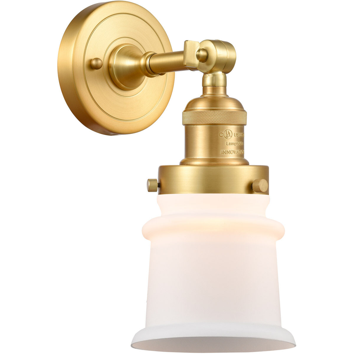 Franklin Restoration Small Canton LED 6.5 inch Satin Gold Sconce Wall Light in Matte White Glass, Franklin Restoration