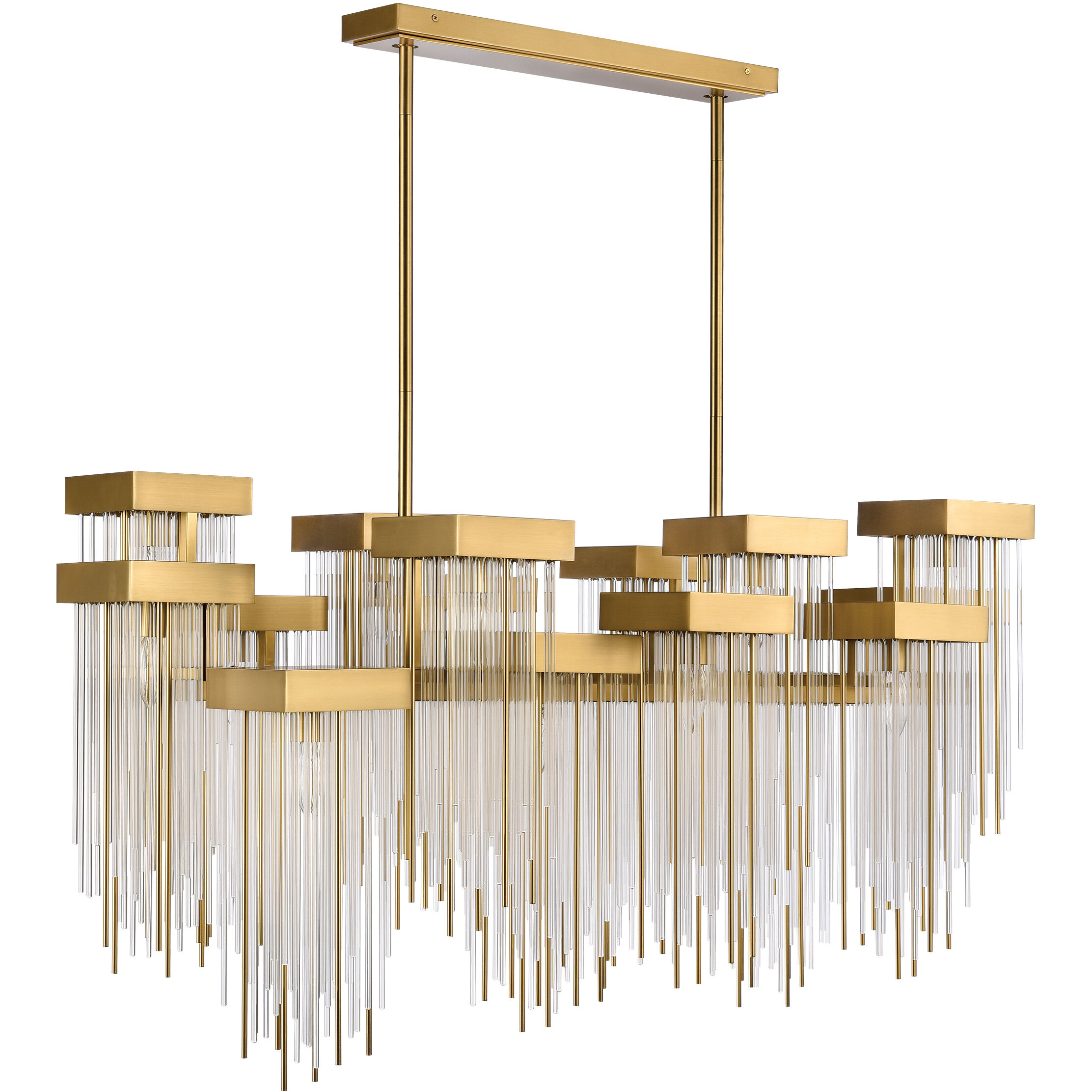 Waterfall 16 Light 23.88 inch Aged Brass Chandelier Ceiling Light