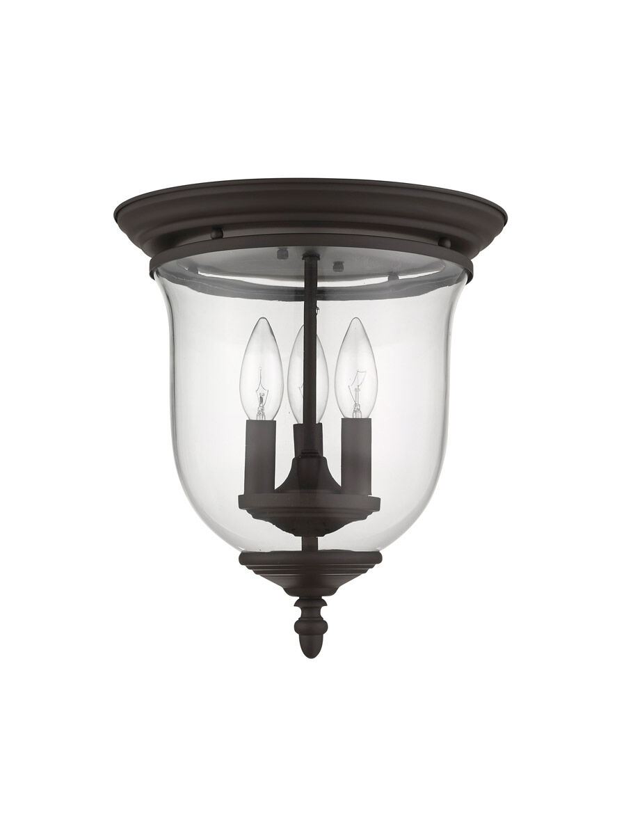 Legacy 3 Light 12 inch Bronze Flush Mount Ceiling Light