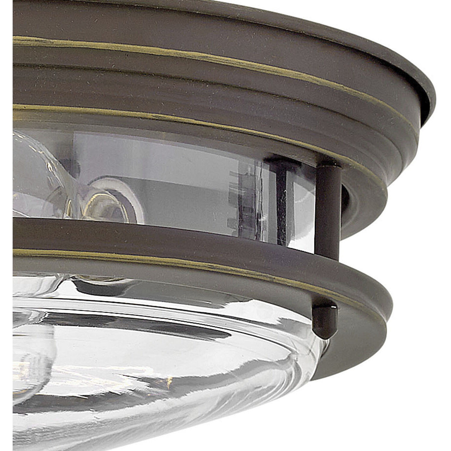 Hadley 2 Light 12 inch Oil Rubbed Bronze Indoor Flush Mount Ceiling Light in Clear
