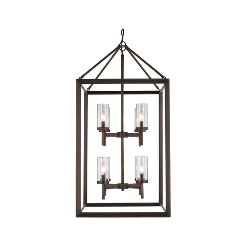 Smyth 8 Light 21 inch Gunmetal Bronze Pendant Ceiling Light in Clear Glass, Caged