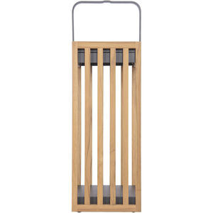 Teak 20 inch 3.00 watt Teak/Textured Grey Outdoor Rechargeable Table Lamp, Solar