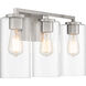 Acacia 3 Light 24 inch Brushed Nickel Bath Light Wall Light