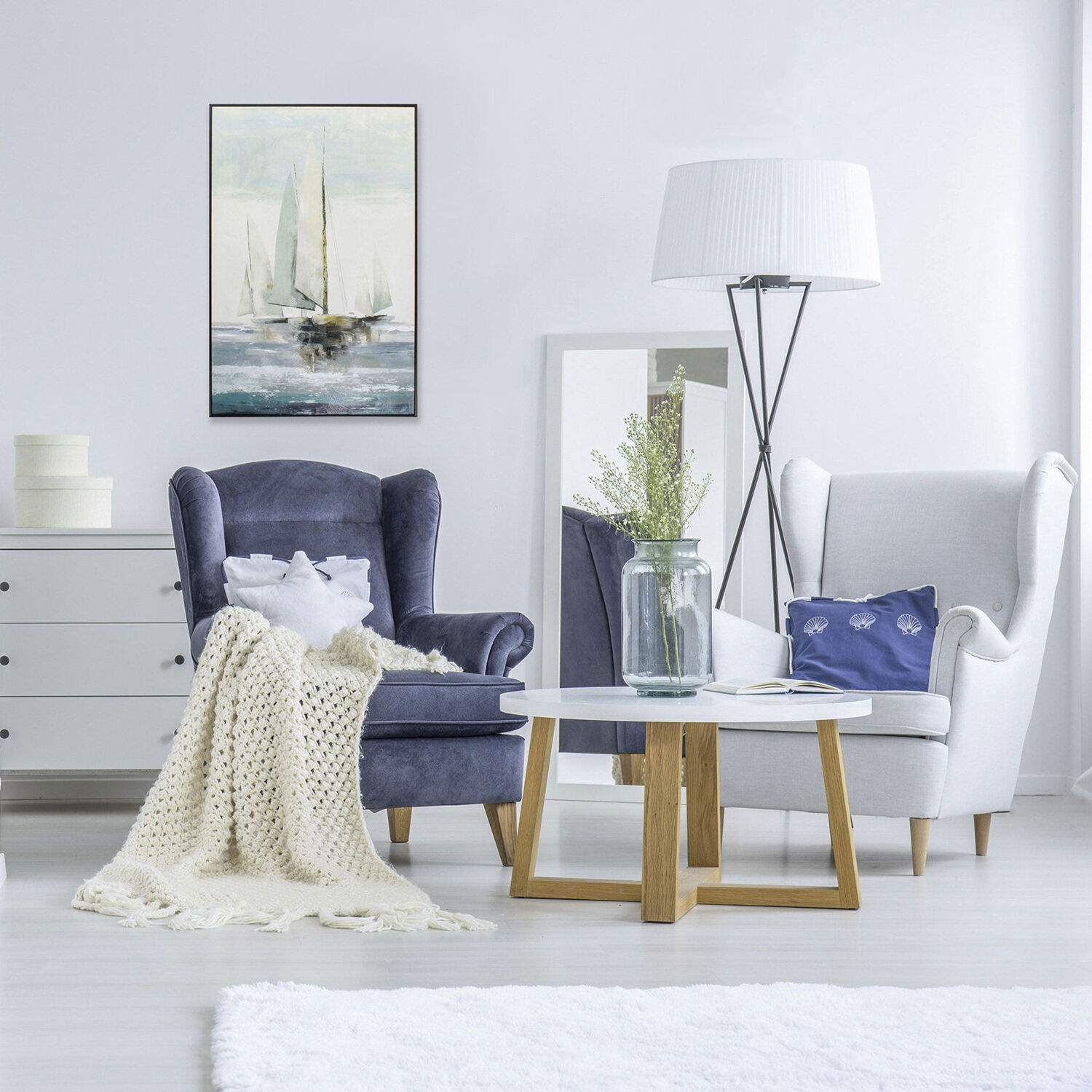 Waterside 36 X 24 inch Non-Glass Framed Art, Propac