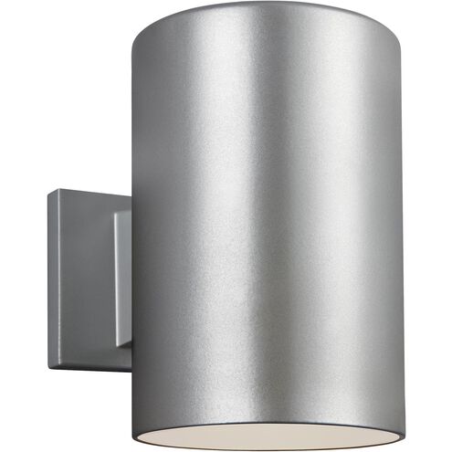 Outdoor Cylinders 1 Light 9 inch Painted Brushed Nickel Outdoor Wall Lantern