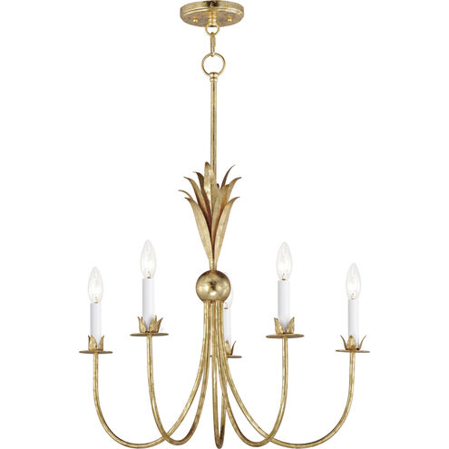 Paloma 5 Light 26 inch Gold Leaf Chandelier Ceiling Light