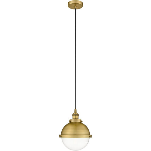 Edison Hampden 1 Light 9 inch Brushed Brass Mini Pendant Ceiling Light in Clear Glass