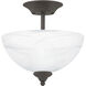Tahoe 2 Light 11.75 inch Oil Rubbed Bronze Semi Flush Mount Ceiling Light