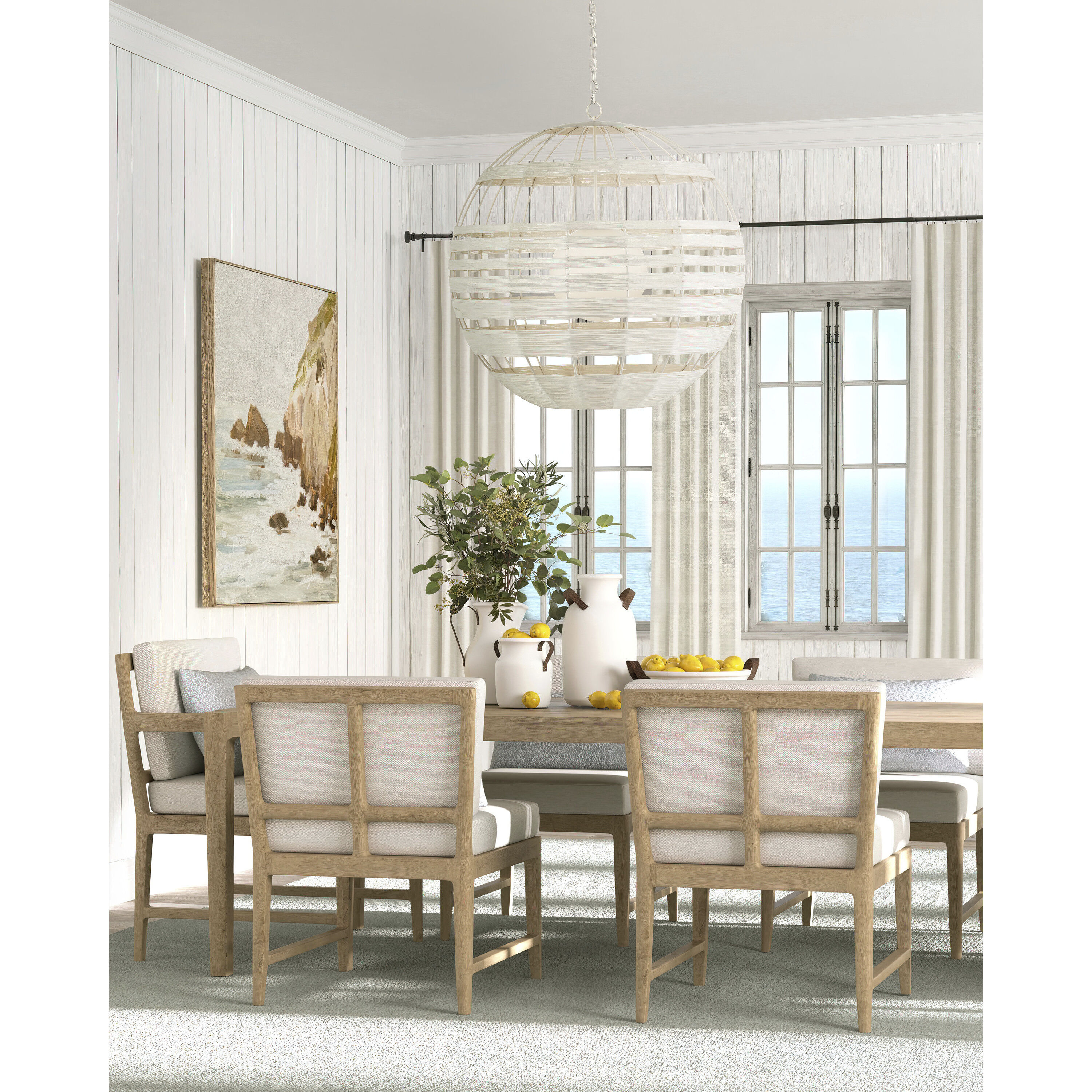 Lapsley 1 Light 34 inch Vanilla/White Orb Chandelier Ceiling Light