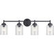 Winslow 4 Light 30 inch Black Wall Mt Bath 4 Arm Wall Light
