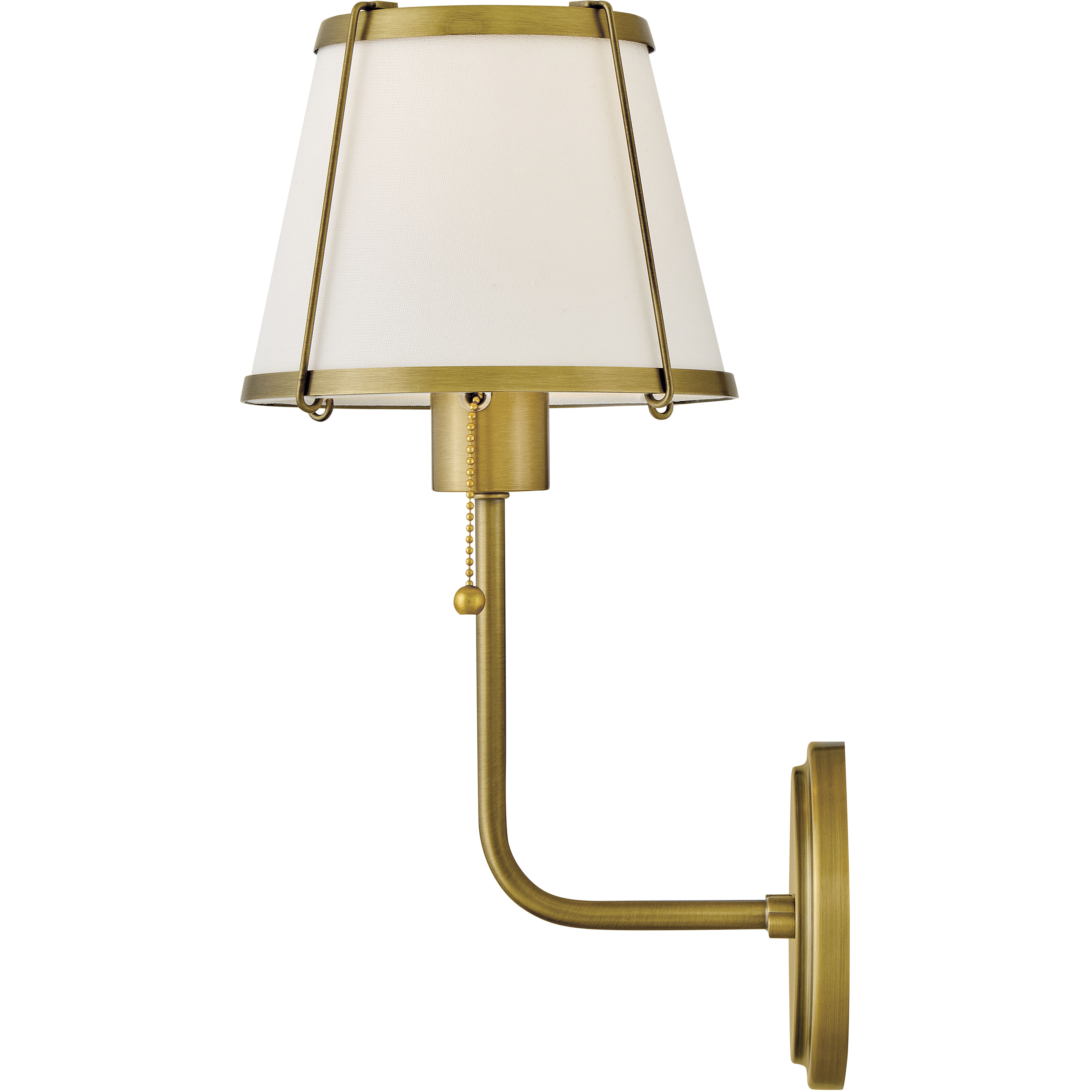 Clarke 1 Light 7.25 inch Lacquered Dark Brass Sconce Wall Light in Lacquered Dark Brass with Off White