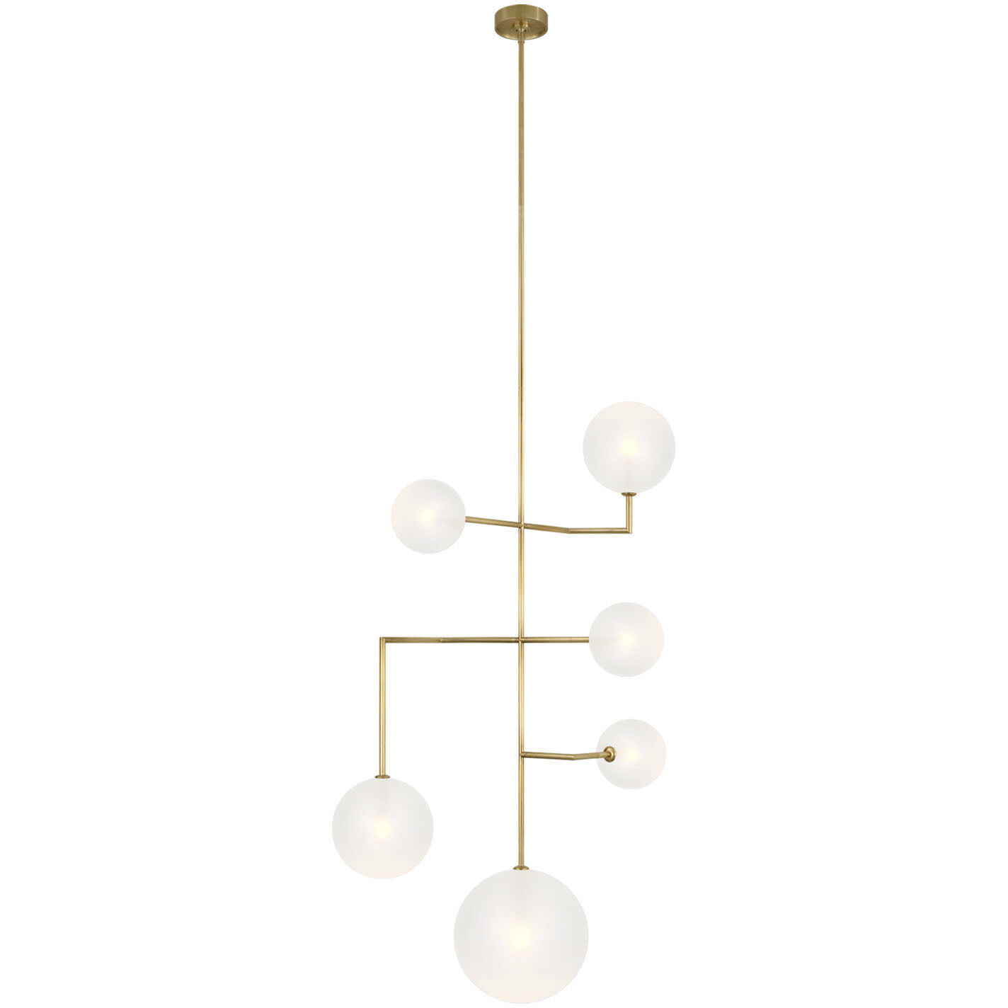 AERIN Linnea LED 26 inch Hand-Rubbed Antique Brass Entry Chandelier Ceiling Light