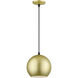 Kuppola 9.25 inch Soft Gold with Black Accents Pendant Ceiling Light, Globe